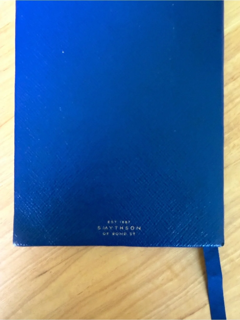 Smythson of Bond Street SoHo Notebook with Ribbon Bookmark - Blue lightly used